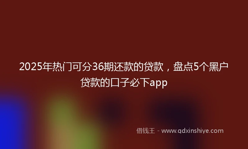 2025年热门可分36期还款的贷款，盘点5个黑户贷款的口子必下app