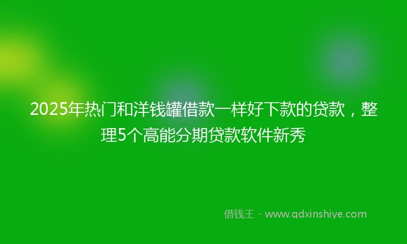 2025年热门和洋钱罐借款一样好下款的贷款,整理5个高能分期贷款软件新秀