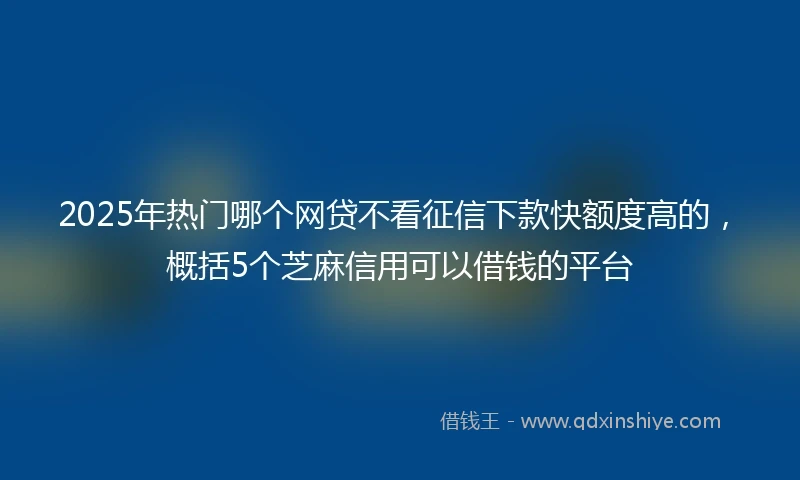2025年热门哪个网贷不看征信下款快额度高的,概括5个芝麻信用可以借钱的平台