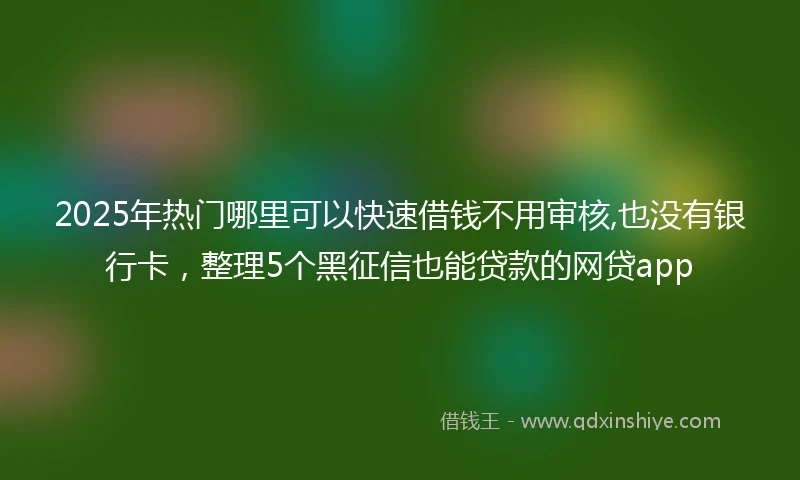 2025年热门哪里可以快速借钱不用审核,也没有银行卡，整理5个黑征信也能贷款的网贷app
