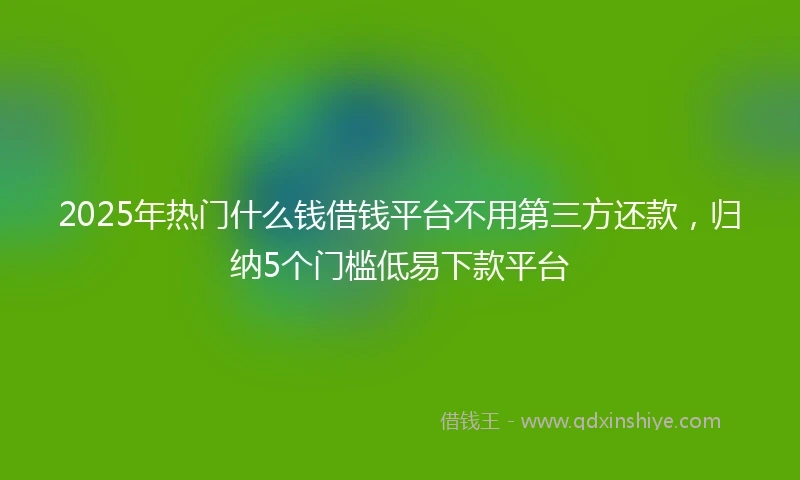 2025年热门什么钱借钱平台不用第三方还款，归纳5个门槛低易下款平台