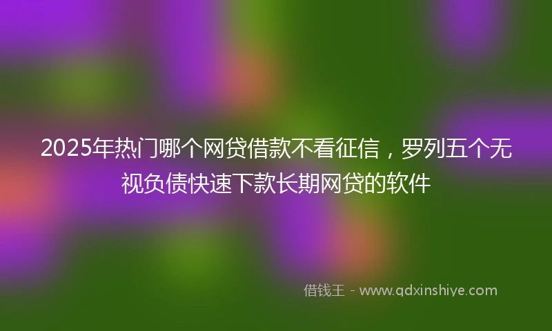 2025年热门哪个网贷借款不看征信，罗列五个无视负债快速下款长期网贷的软件