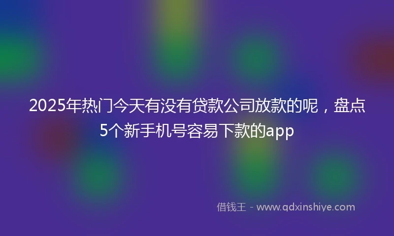 2025年热门今天有没有贷款公司放款的呢，盘点5个新手机号容易下款的app