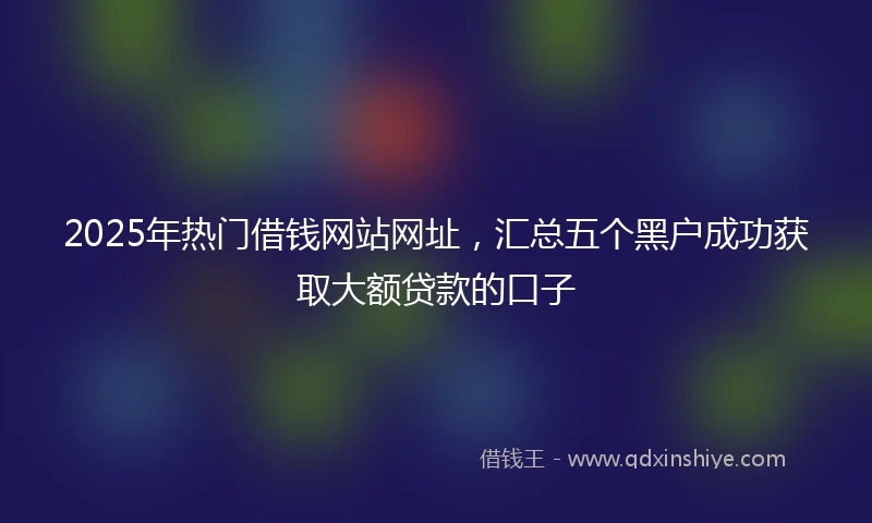 2025年热门借钱网站网址，汇总五个黑户成功获取大额贷款的口子
