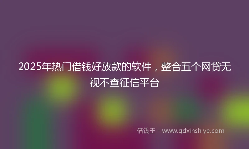 2025年热门借钱好放款的软件，整合五个网贷无视不查征信平台