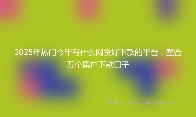2025年热门今年有什么网贷好下款的平台，整合五个黑户下款口子