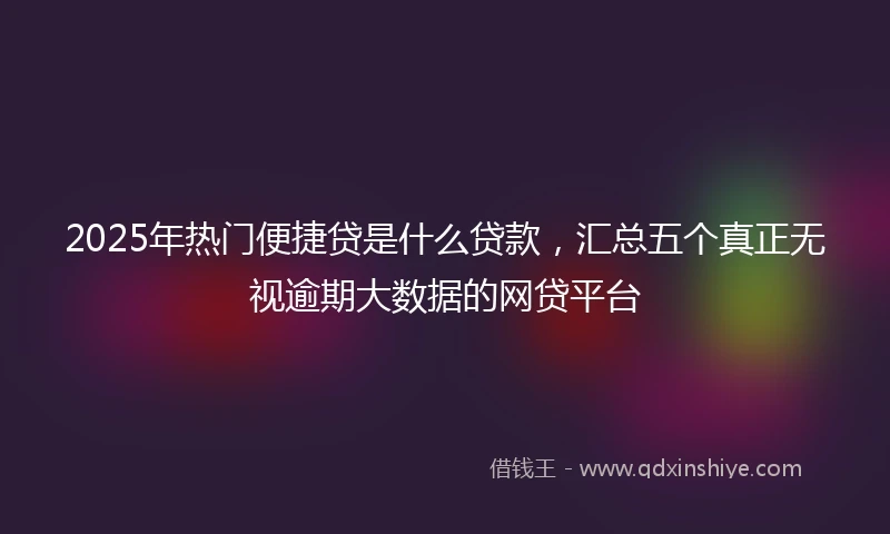 2025年热门便捷贷是什么贷款，汇总五个真正无视逾期大数据的网贷平台
