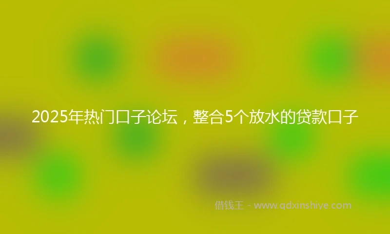 2025年热门口子论坛，整合5个放水的贷款口子