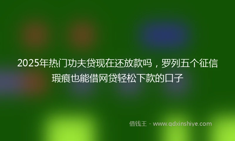 2025年热门功夫贷现在还放款吗，罗列五个征信瑕疵也能借网贷轻松下款的口子