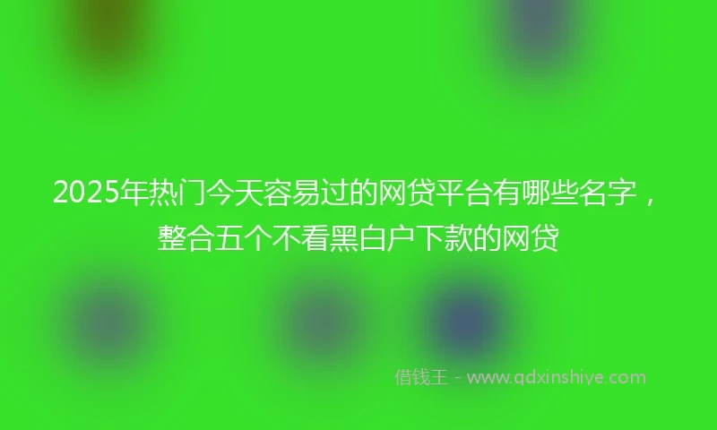 2025年热门今天容易过的网贷平台有哪些名字，整合五个不看黑白户下款的网贷