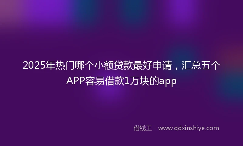 2025年热门哪个小额贷款最好申请，汇总五个APP容易借款1万块的app