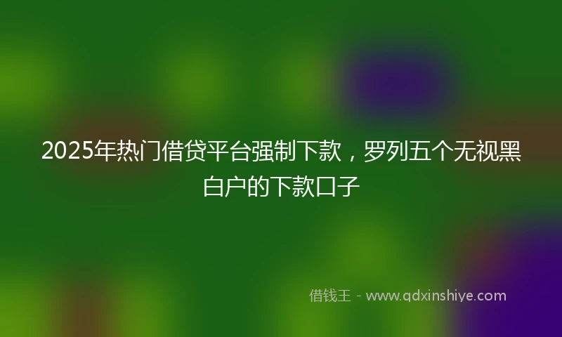 2025年热门借贷平台强制下款，罗列五个无视黑白户的下款口子