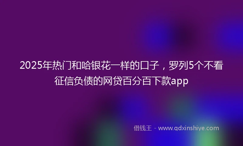 2025年热门和哈银花一样的口子，罗列5个不看征信负债的网贷百分百下款app