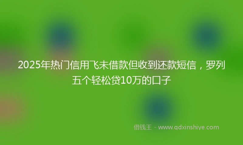 2025年热门信用飞未借款但收到还款短信，罗列五个轻松贷10万的口子