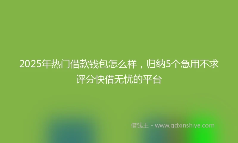 2025年热门借款钱包怎么样,归纳5个急用不求评分快借无忧的平台