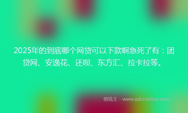 2025年的到底哪个网贷可以下款啊急死了有：团贷网、安逸花、还呗、东方汇、拉卡拉等。