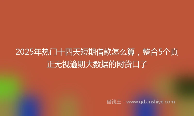 2025年热门十四天短期借款怎么算，整合5个真正无视逾期大数据的网贷口子