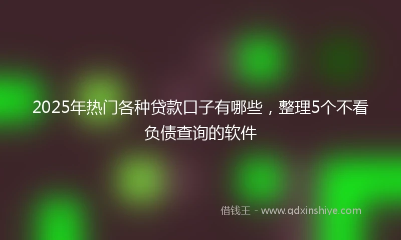 2025年热门各种贷款口子有哪些，整理5个不看负债查询的软件
