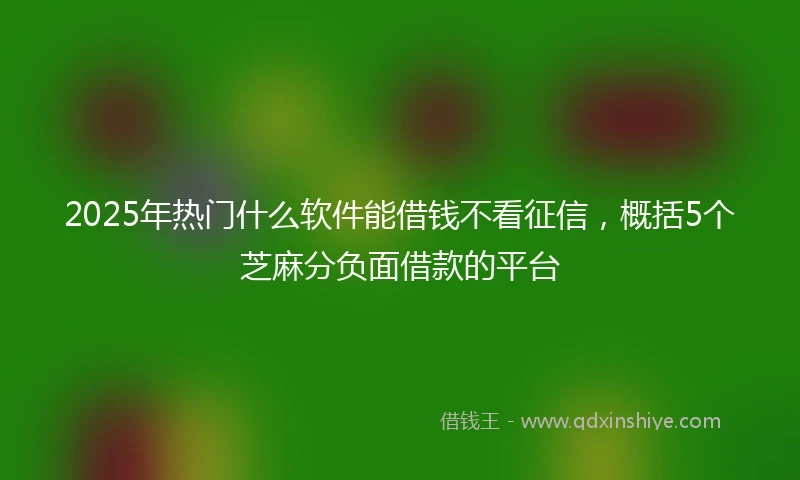 2025年热门什么软件能借钱不看征信，概括5个芝麻分负面借款的平台