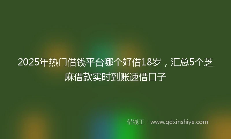 2025年热门借钱平台哪个好借18岁，汇总5个芝麻借款实时到账速借口子