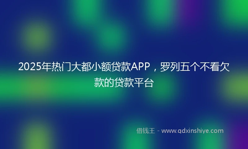 2025年热门大都小额贷款APP，罗列五个不看欠款的贷款平台