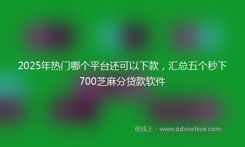 2025年热门哪个平台还可以下款，汇总五个秒下700芝麻分贷款软件