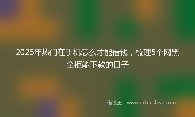 2025年热门在手机怎么才能借钱，梳理5个网黑全拒能下款的口子