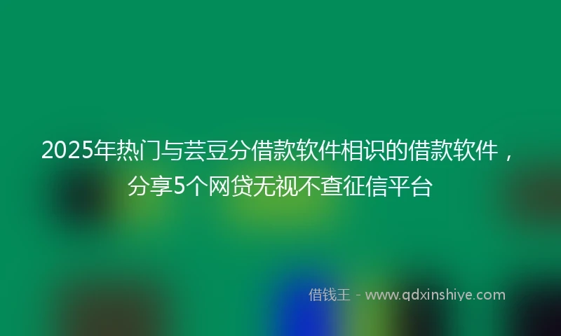 2025年热门与芸豆分借款软件相识的借款软件，分享5个网贷无视不查征信平台