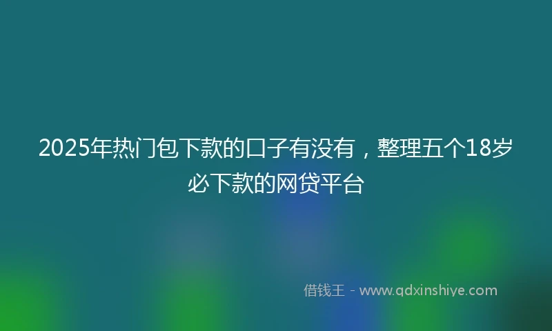 2025年热门包下款的口子有没有，整理五个18岁必下款的网贷平台