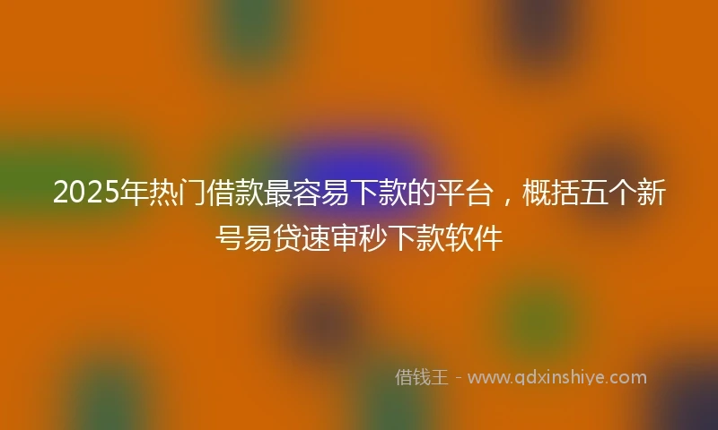 2025年热门借款最容易下款的平台,概括五个新号易贷速审秒下款软件