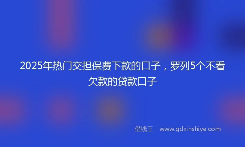 2025年热门交担保费下款的口子，罗列5个不看欠款的贷款口子