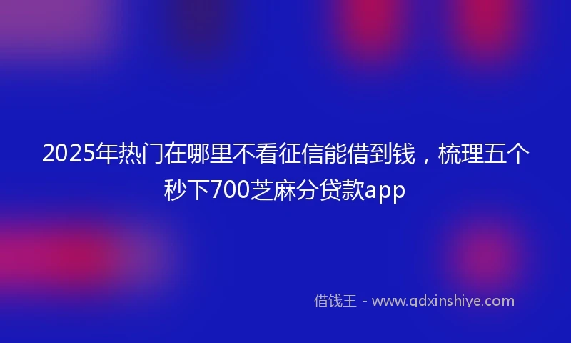 2025年热门在哪里不看征信能借到钱，梳理五个秒下700芝麻分贷款app
