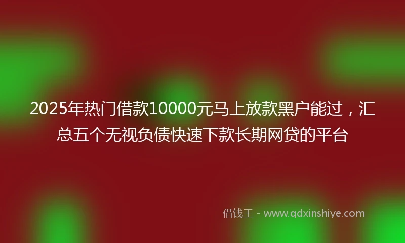 2025年热门借款10000元马上放款黑户能过,汇总五个无视负债快速下款长期网贷的平台