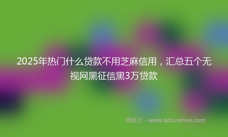 2025年热门什么贷款不用芝麻信用，汇总五个无视网黑征信黑3万贷款