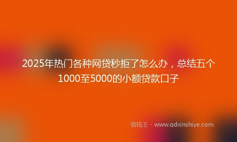 2025年热门各种网贷秒拒了怎么办，总结五个1000至5000的小额贷款口子