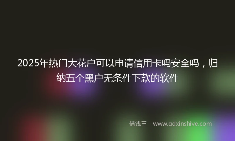 2025年热门大花户可以申请信用卡吗安全吗，归纳五个黑户无条件下款的软件