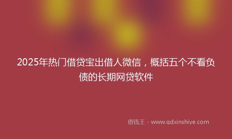 2025年热门借贷宝出借人微信，概括五个不看负债的长期网贷软件