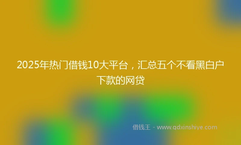 2025年热门借钱10大平台，汇总五个不看黑白户下款的网贷