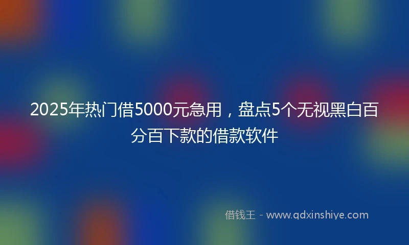 2025年热门借5000元急用，盘点5个无视黑白百分百下款的借款软件