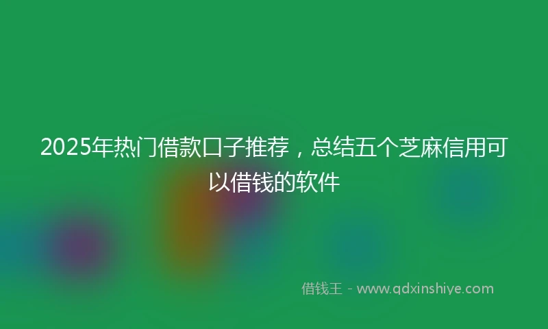 2025年热门借款口子推荐,总结五个芝麻信用可以借钱的软件