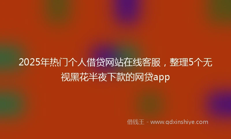 2025年热门个人借贷网站在线客服，整理5个无视黑花半夜下款的网贷app