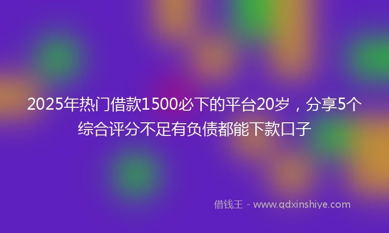 2025年热门借款1500必下的平台20岁,分享5个综合评分不足有负债都能下款口子