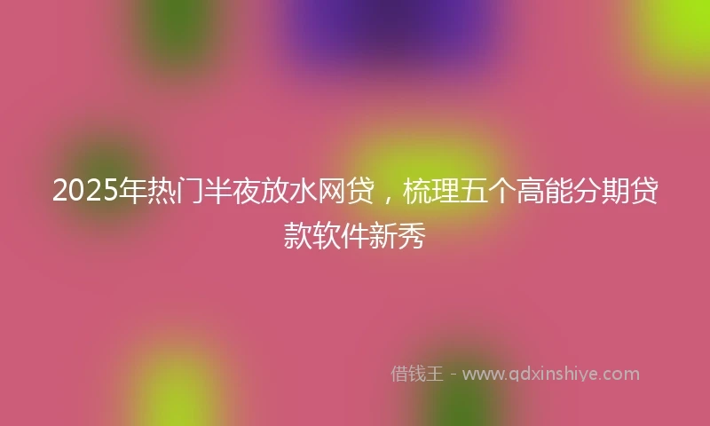 2025年热门半夜放水网贷，梳理五个高能分期贷款软件新秀
