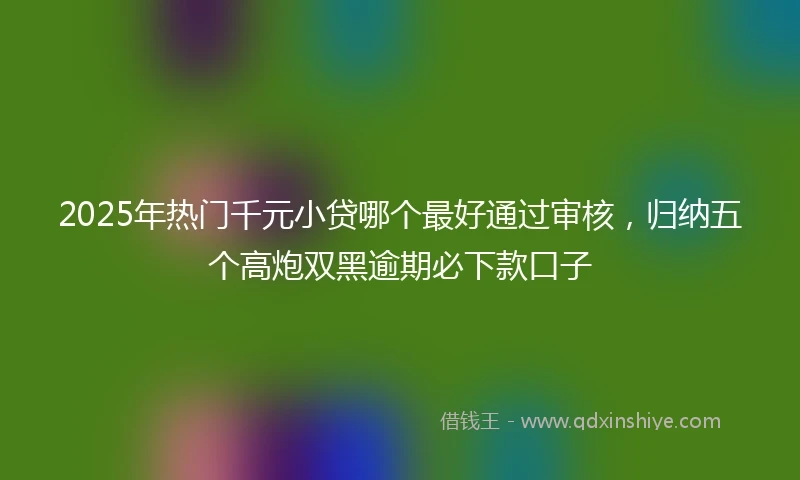 2025年热门千元小贷哪个最好通过审核，归纳五个高炮双黑逾期必下款口子