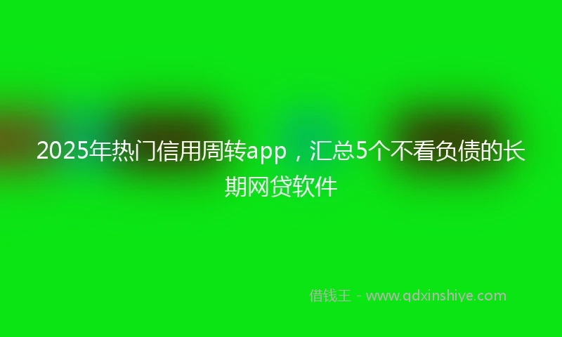 2025年热门信用周转app,汇总5个不看负债的长期网贷软件