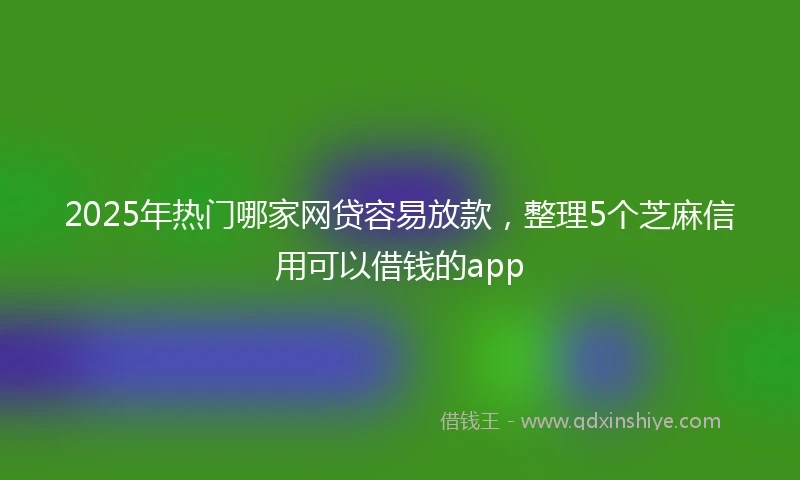 2025年热门哪家网贷容易放款，整理5个芝麻信用可以借钱的app