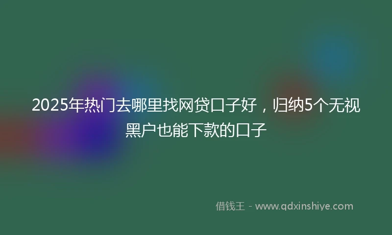 2025年热门去哪里找网贷口子好，归纳5个无视黑户也能下款的口子