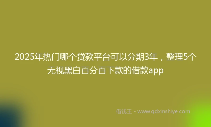 2025年热门哪个贷款平台可以分期3年，整理5个无视黑白百分百下款的借款app
