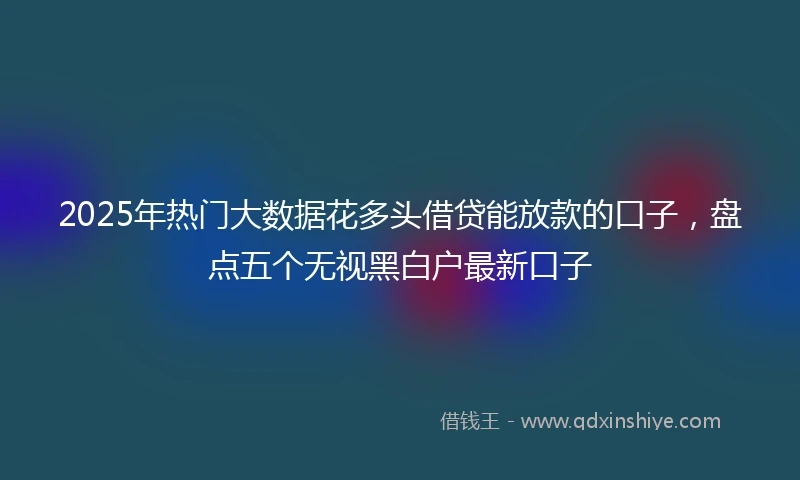 2025年热门大数据花多头借贷能放款的口子，盘点五个无视黑白户最新口子