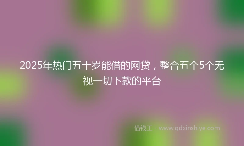 2025年热门五十岁能借的网贷,整合五个5个无视一切下款的平台